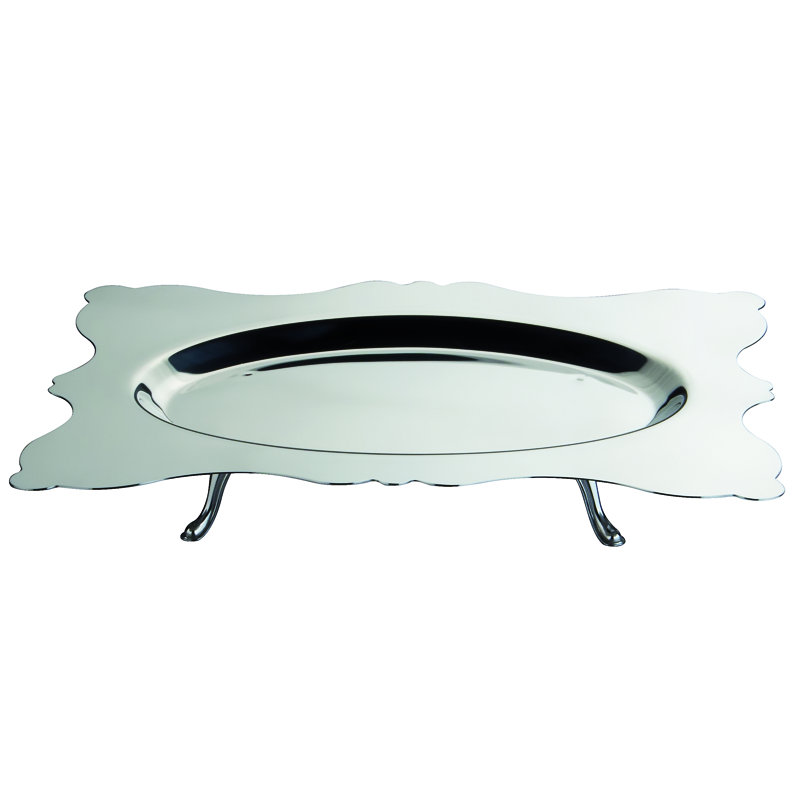 Plateau rectangulaire avec pieds Dolce Vita - 12 pièces - Acier inoxydable, H 2,76 po x L 22,05 po x l 15,75 po