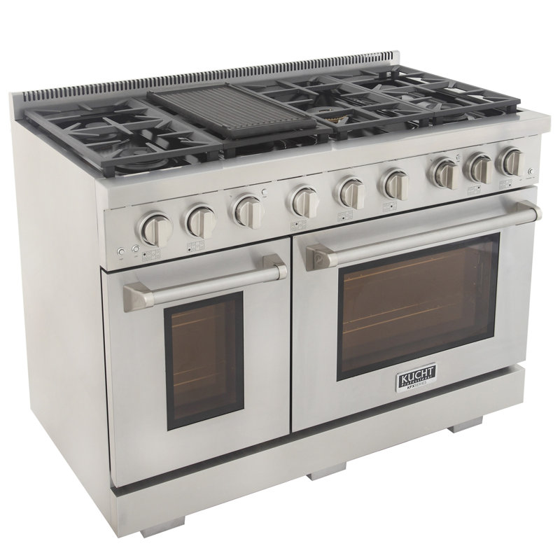 Kucht 48'' W Free Standing Range, Natural Gas, Stainless Steel