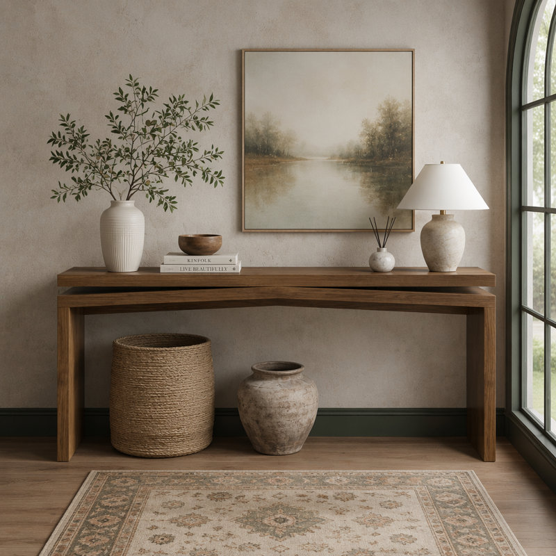 Console 65 po, Brun rustique