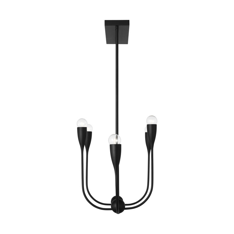 Lustre linéaire à six lumières Maya de Génération Lighting , Nuit noire