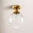  Brunsville 1- Light Dimmable Glass Shade Semi Flush Mount Light