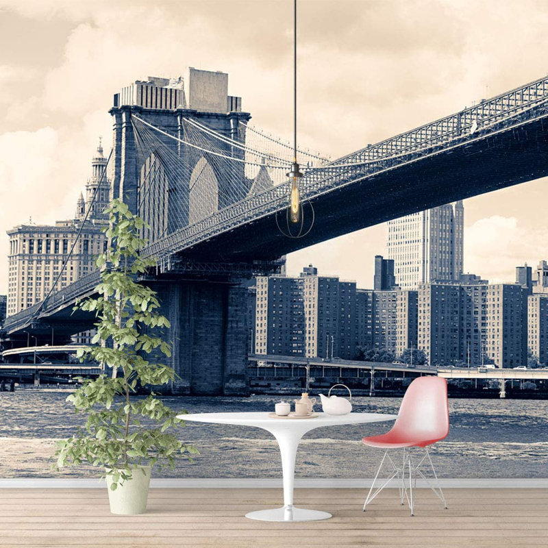 Brooklyn Bridge in City Wall Mural, 100" L x 144" W