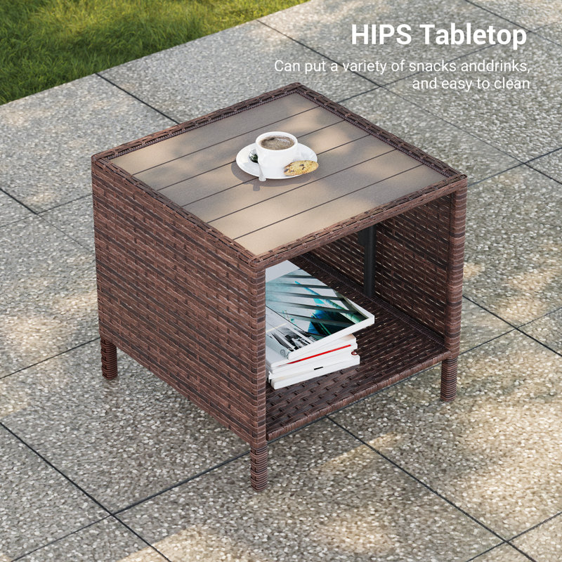Olatayo Wicker 2 - Person Patio Conversation Set with Cushions, Sand, Brown