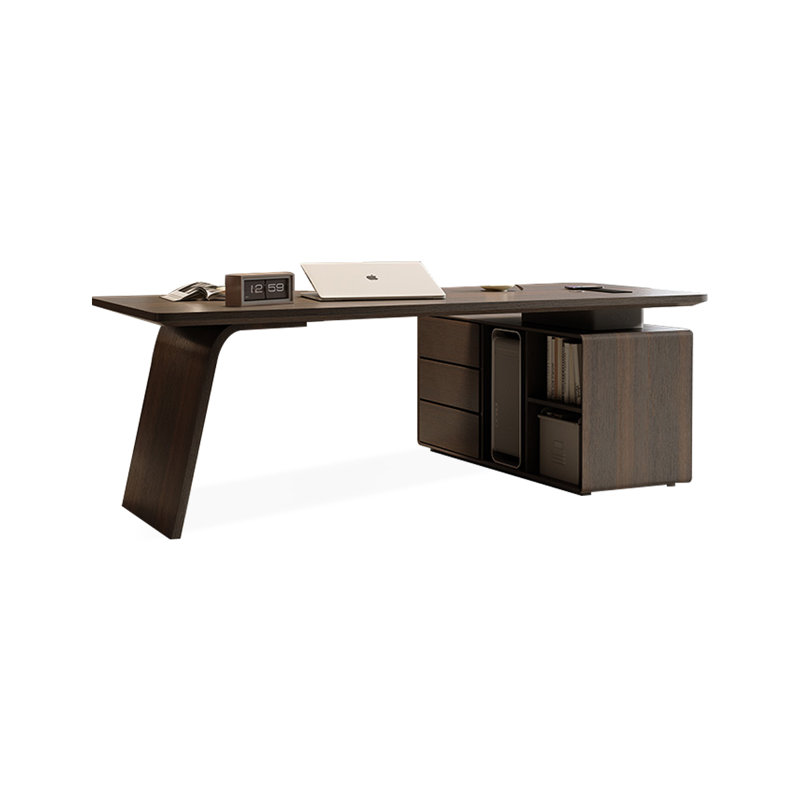 Bureau rectangulaire en bois manufacturé Coffee, H 29,53 po x l 70,87 po x P 27,56 po