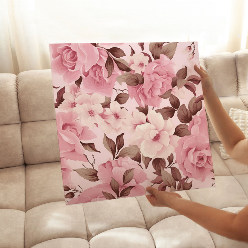 Impression florale sans cadre floral, H 10 po x l 10 po