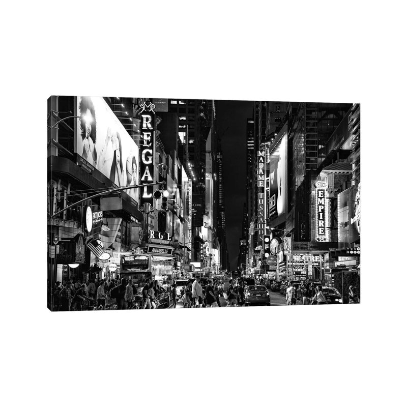 Times Square By Night 1 Piece Wrapped Canvas Wall Art, 101.6 cm H x 66.04 cm W x 1.91 cm D