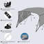 4 toits de bateau Bimini pour bateau, auvent L 8 pi x H 54 po x l 91 à 96 po avec rideaux latéraux à fermeture à glissière, toile de revêtement en polyuréthane, structure en aluminium de 1 po, comprend 2 sangles, 2 poteaux de support arrière stabl
