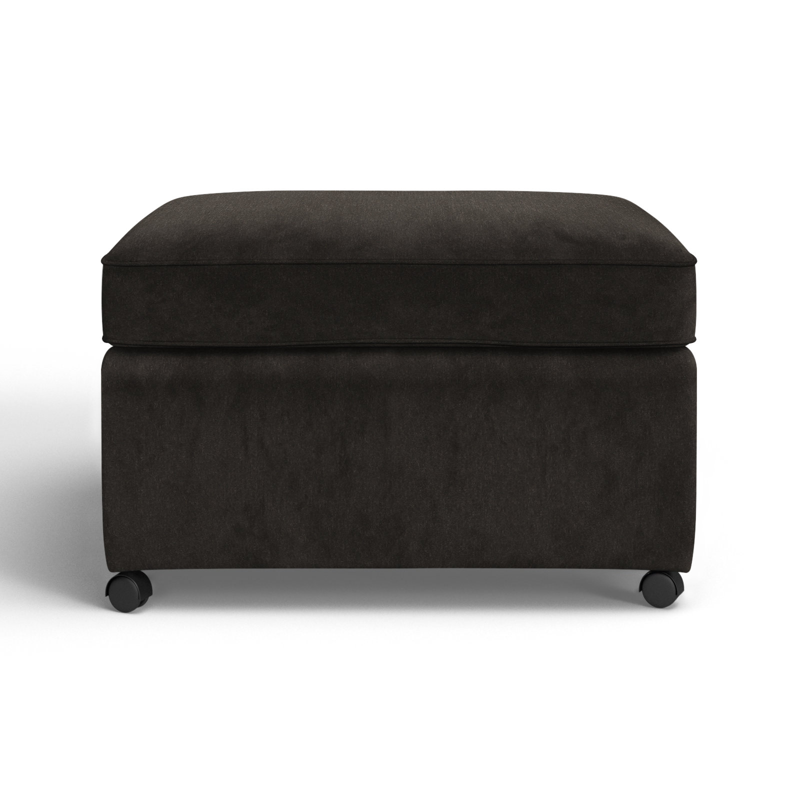 Rika 28" Ottoman, Nave Charcoal Performance Distressed Velvet