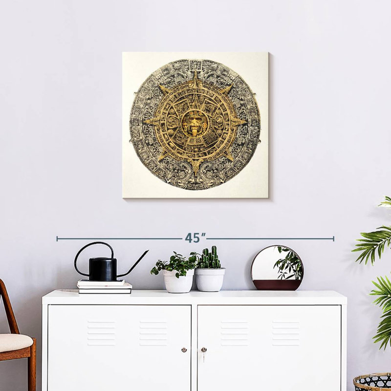 Kerner Aztec Sun Stone Calendar, 24" H x 24" W