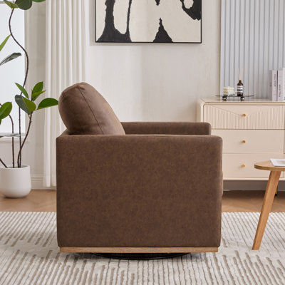 Beckett Upholstered Square Swivel  Sofa Chair