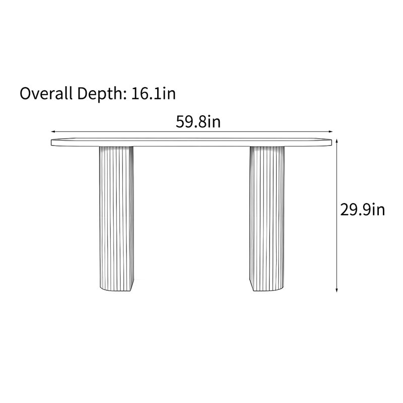 Dibenedetto 59.8'' Console Table, 29.9" H x 59.8" W x 16.1" D, Black