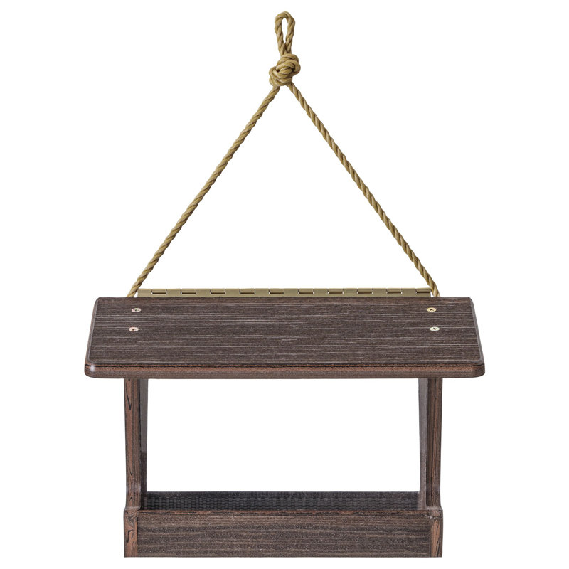 Brazilian Walnut Hanging Plastic Hopper Bird Feeder