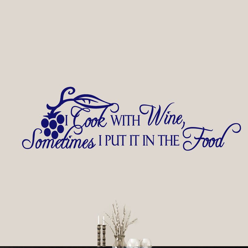 Adhésif décoratif Charleson I Cook with Wine, Bleu marine