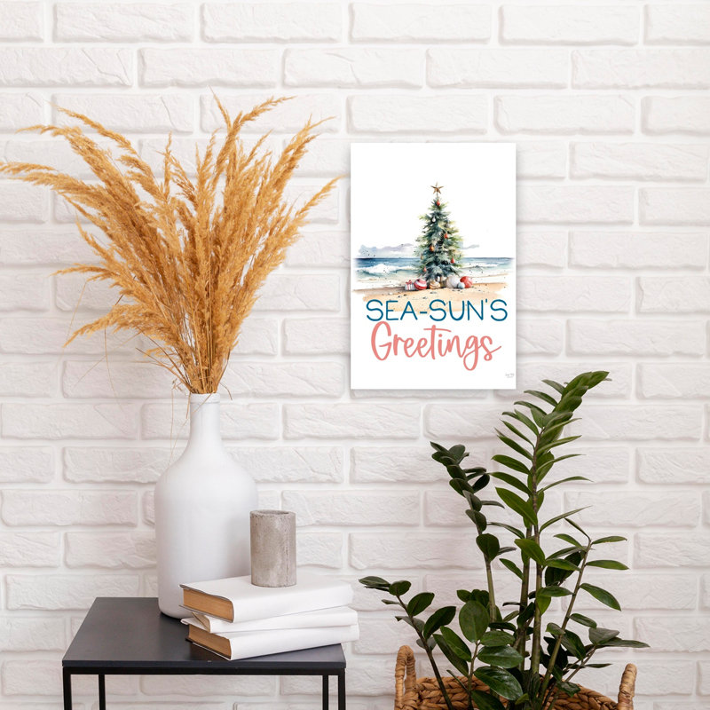 Sea-Sun's Greetings 1 Piece Wrapped Canvas Wall Art, 45.72cm H x 30.48cm W
