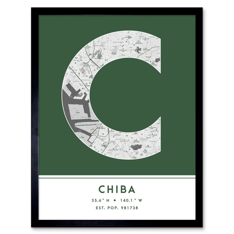 Chiba Japan City - Single Picture Frame Typography