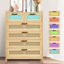 Commode 5 tiroirs en rotin, commode Boho, commode en rotin avec rangement spacieux, commode en rotin naturel
