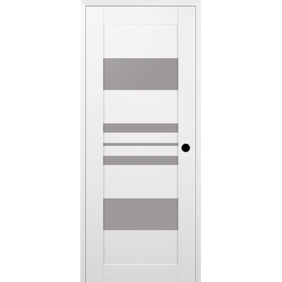Porte simple pré-suspendue standard en bois manufacturé massif et en verre Romi