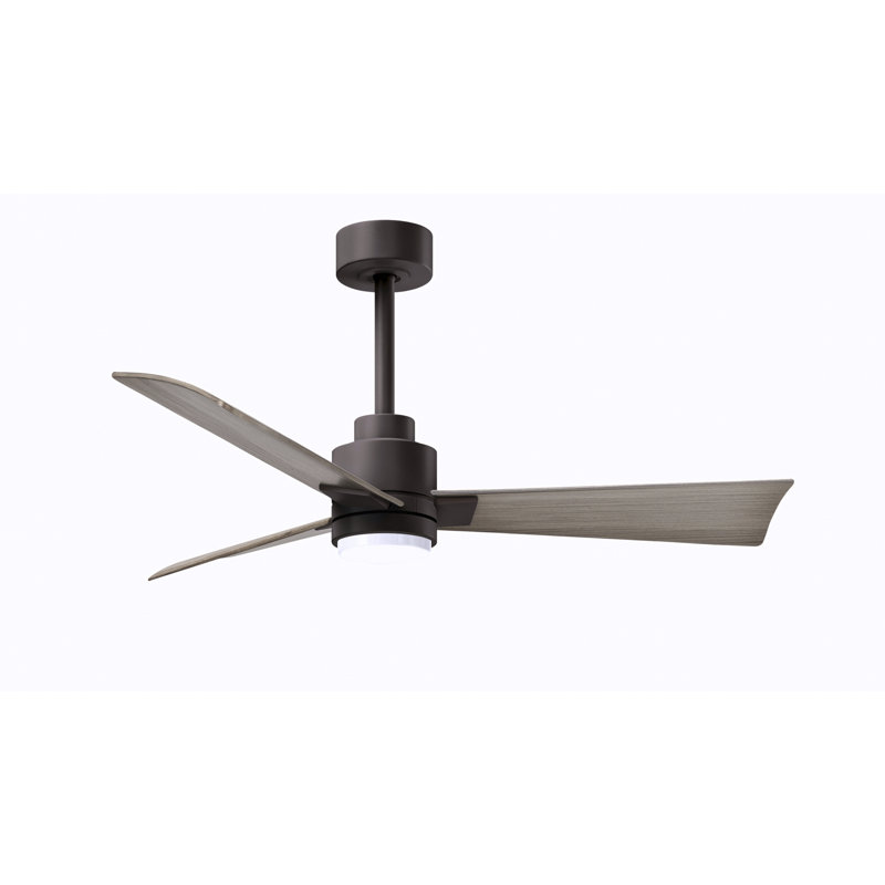 Ventilateur de plafond Alessandra, Bronze texturé, 42", Ton bois de frêne gris