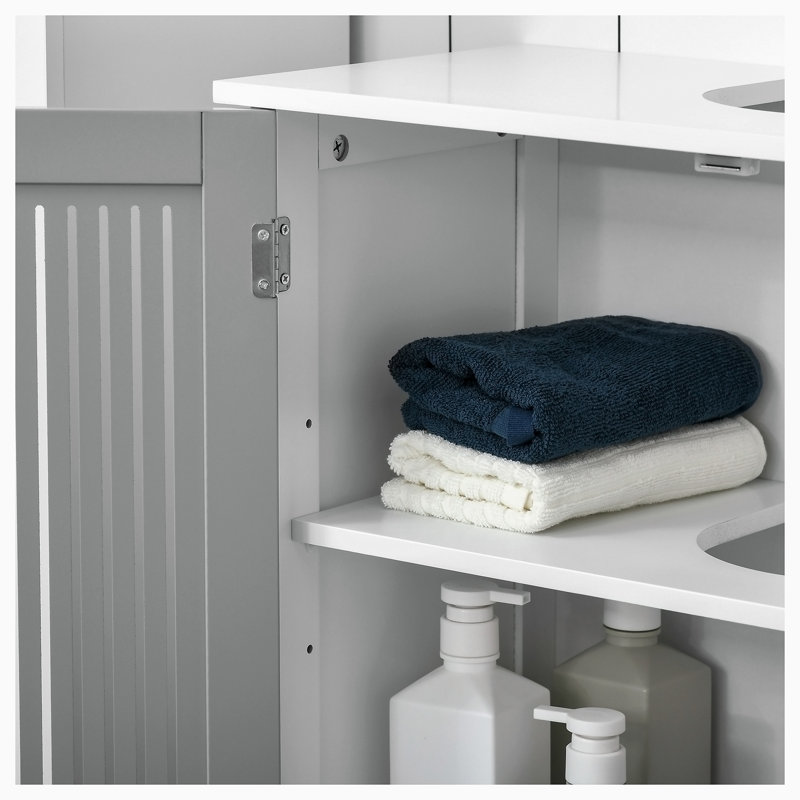 Base de meuble-lavabo simple 23,50 po seulement, Blanc / gris