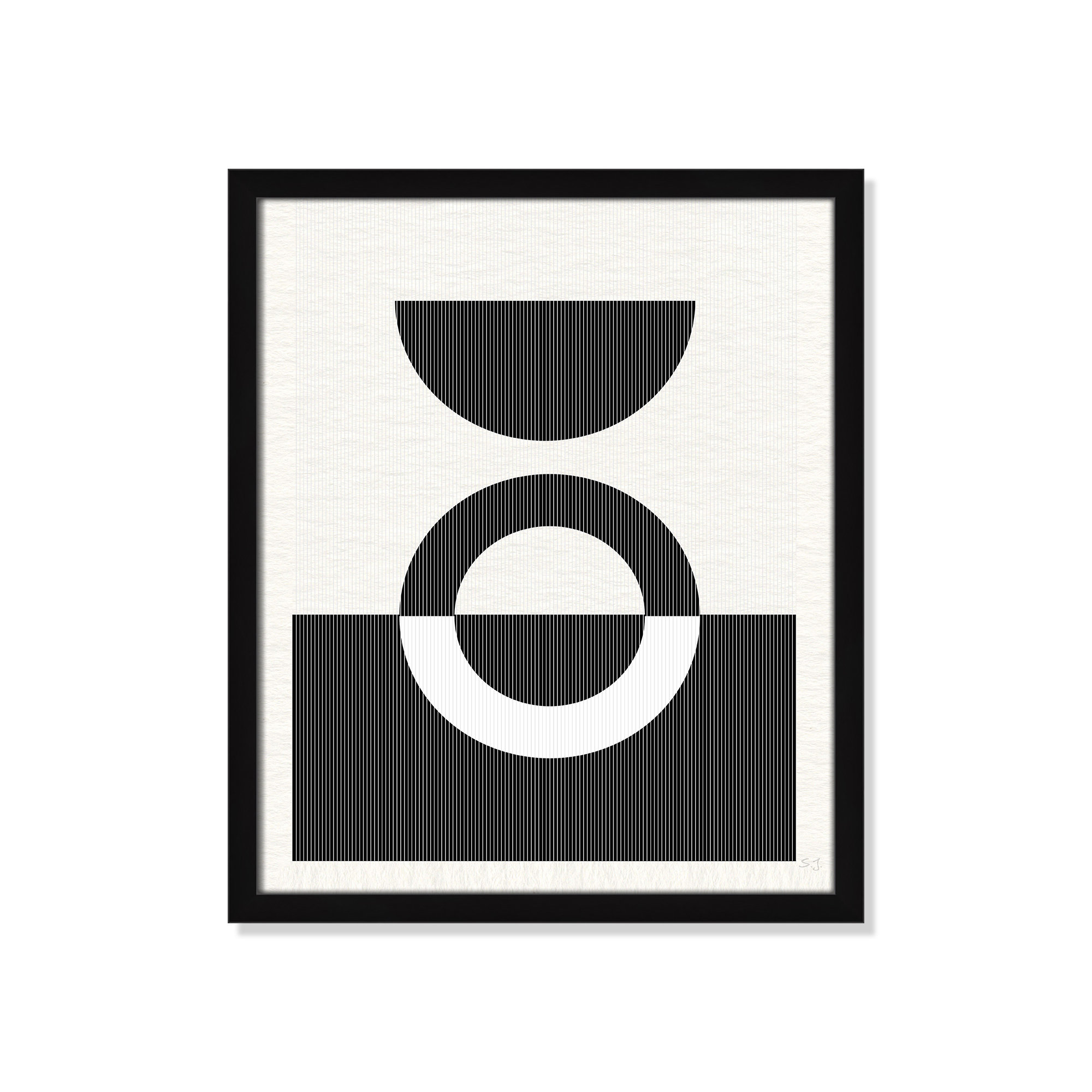 Eclipse III, 19" H x 16" W x 0.75" D, Satin Black Framed
