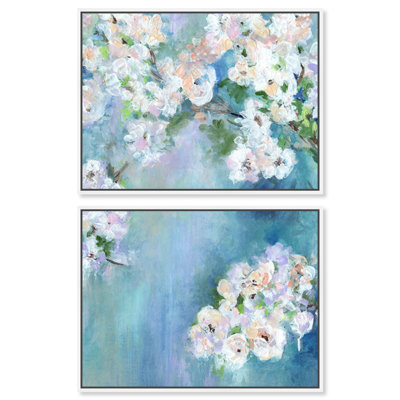 «Brighten My Day II», grande reproduction sur toile 2 pièces par Art Remedy, cadre blanc, 48 x 36