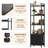 15"W 5 Tier Bookshelf with Drawer, Small Bookcase for Living Room, Bedroom, Industrial Bookshelf Wood and Metal Storage Rack-973239592-973239593