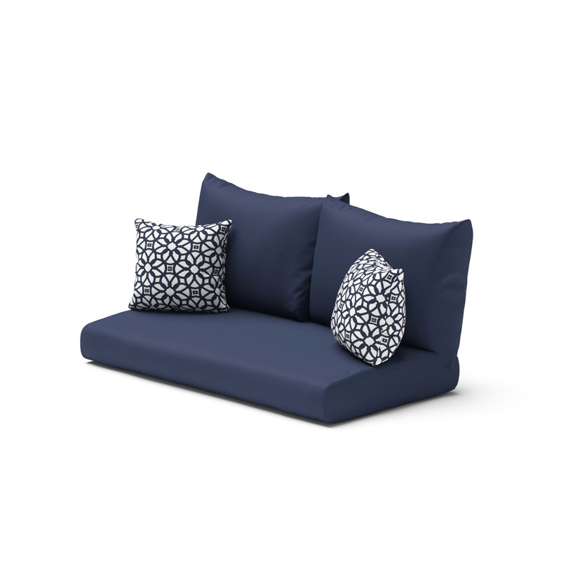 Outdoor Sunbrella Loveseat Cushion Cover, Navy Blue Sunbrella®