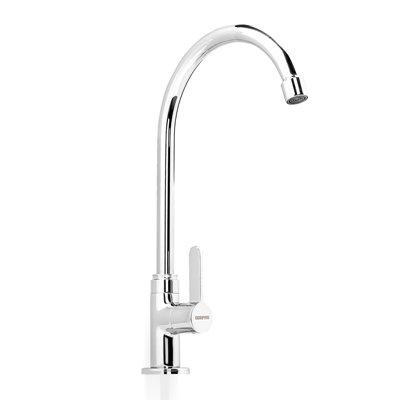 Kitchen Sink Tap Stainless Steel Single Lever Pillar Solid Brass Chrome Taps