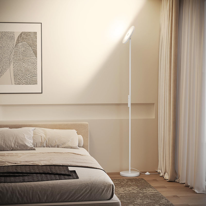 Lampe sur pied à DEL super brillante avec télécommande, Blanc