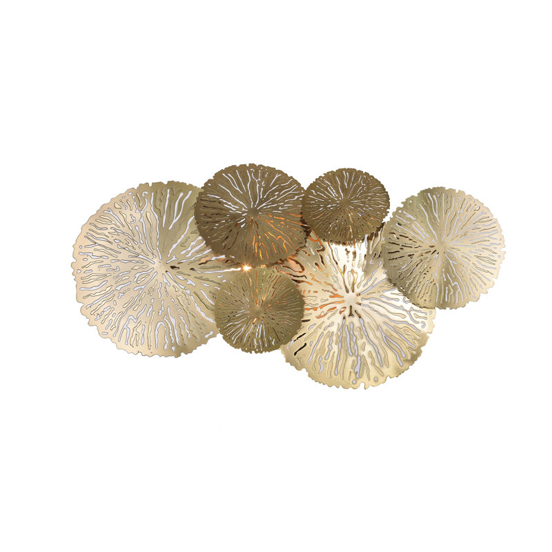 Loomis 2-Light Multiple Gold Copper Petal Flush Mount