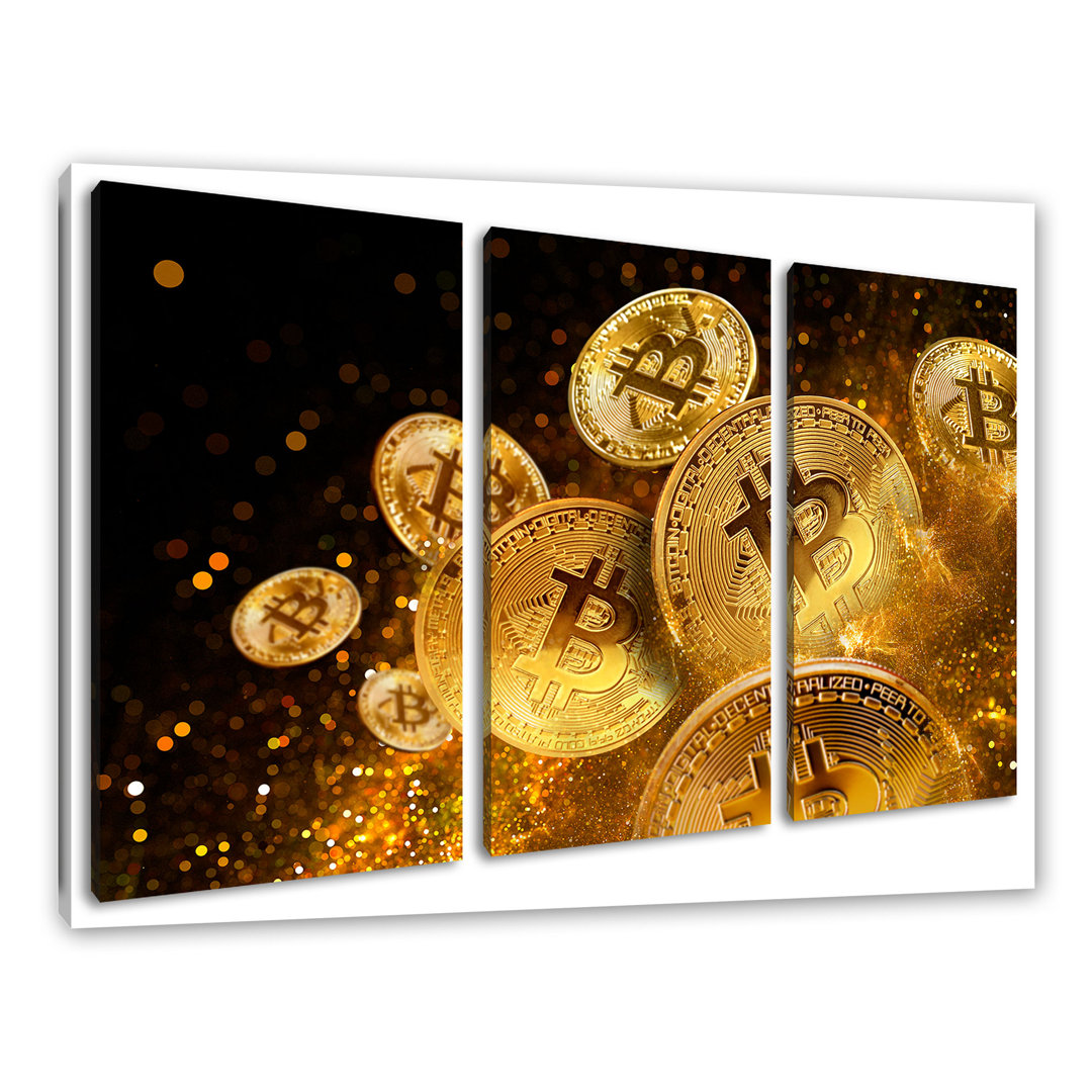 Leinwandbild Funkelnde Bitcoins BTC