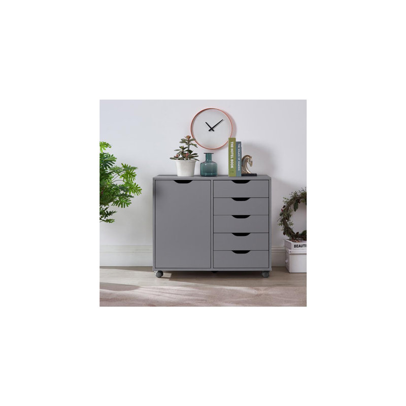 Classeur de bureau 5 tiroirs Coheman, Gris