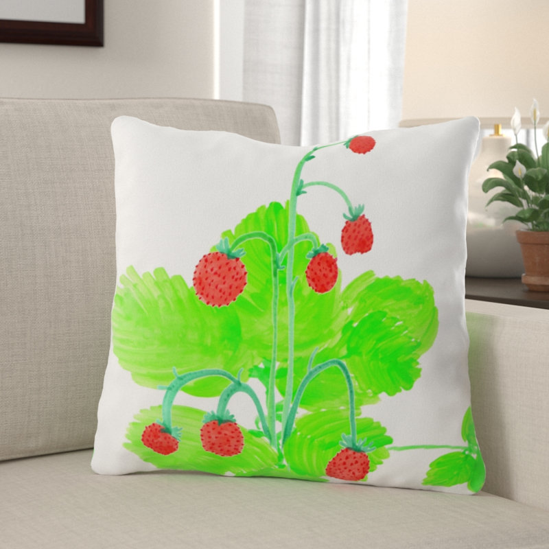 Housse et insert de coussin carré Ellard Strawberries, Synthétique, Intérieur