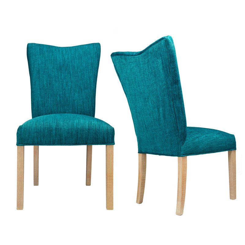 Chaise parsons rembourrée Hilley Spring Seating, Naturel, Turquoise