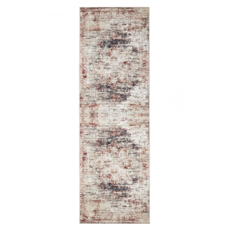 Tapis d'intérieur 100% polyester Bohemian, Tapis de couloir 2 pi 7 po x 10 pi