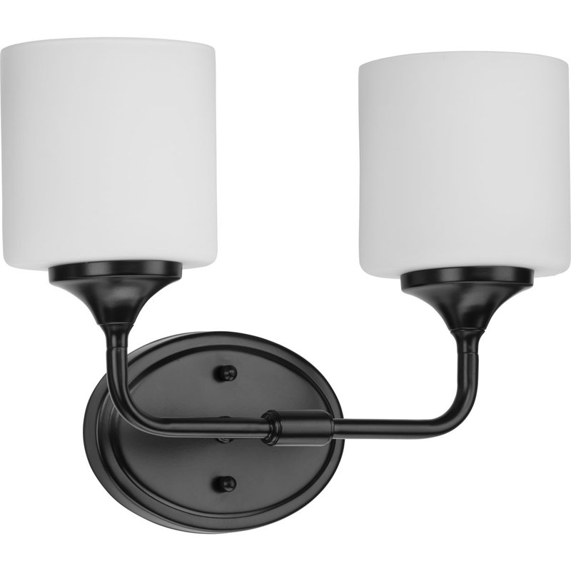 Éclairage de salle de bain 2 lumières à intensité variable Shaniqa, Noir mat