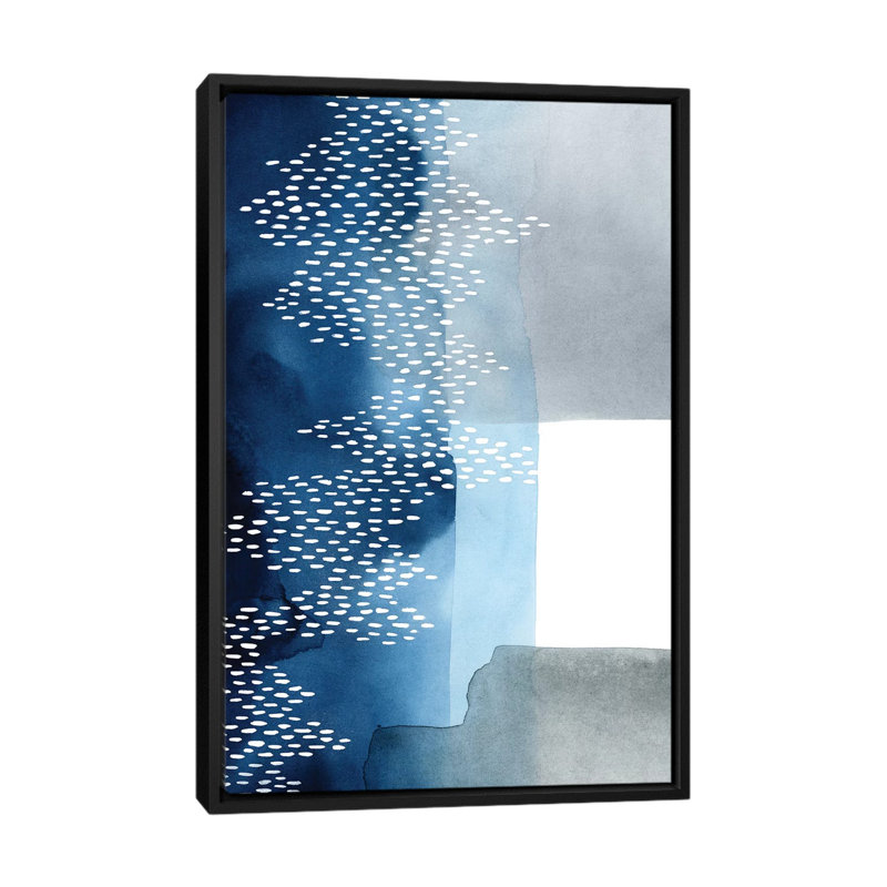 «Waterfall Abstract II», impression sur toile, Toile avec cadre noir, Pas de tapis, H 48 po x l 32 po x P 1,5 po