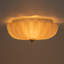 3-Light Pleated Flower Glass Semi Flush Mount 