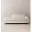 Chaise longue de style nordique en bois massif blanc et velours pour la chambre et le salon-130483446