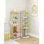 Étagère à chaussures verticale, tour à chaussures étroite, étagère à chaussures haute avec 2 crochets, tablettes réglables, étagères à chaussures pour petits espaces, vestibule, salon, blanc-96215939-119024477