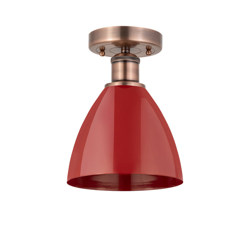 Plafonnier semi-encastré Amylee, Rouge, H 9,63 po x l 7,5 po x P 7,5 po, Cuivre antique