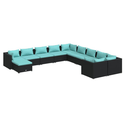 27.6" Wide Square Patio Sectional Set with Cushions