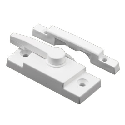 Prime-Line Sash Lock, 2-1/16 in. Hole Centers, Fits Single and Double Hung Vinyl Windows, Vinyl Construction, White (Single Pack)