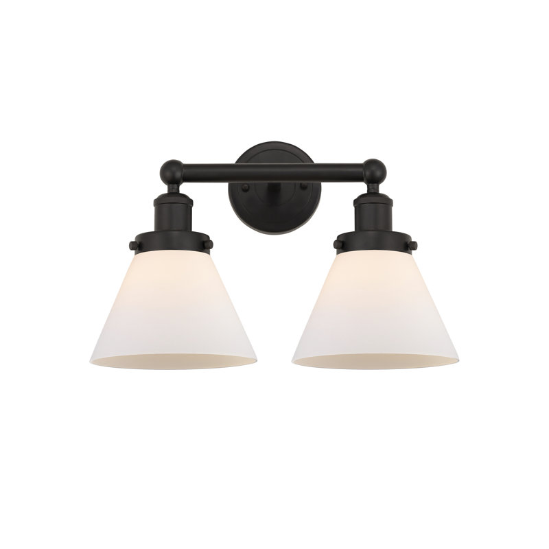 Éclairage pour meuble-lavabo à 2 lumières Artella, Blanc mat, Bronze huilé