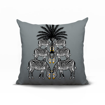 Oreiller carré réversible intérieur / extérieur Camo Zebra
