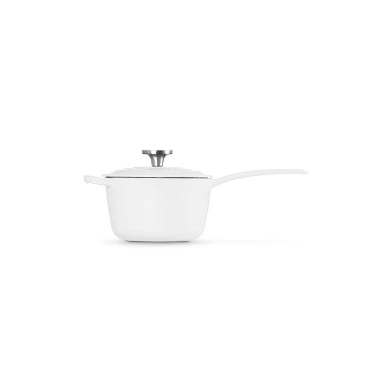 Le Creuset Enameled Cast Iron Signature Sauce Pan 1.75Qt. - White, Crucible Ss Knob