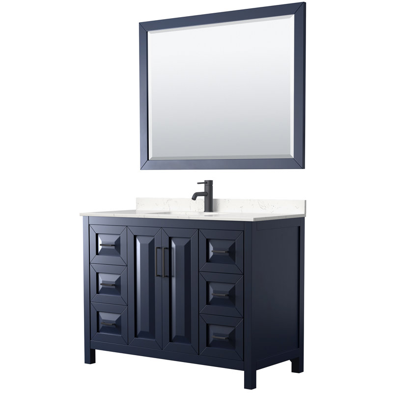 Daria 48'' W Single Vanity, Dark Blue, Matte Black