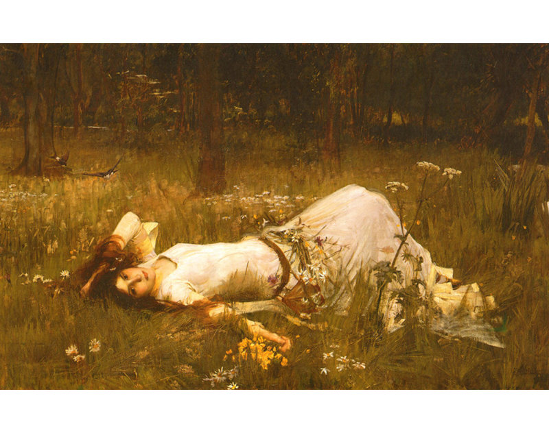 Ophelia, 1st exhibited 1889, 30" H x 48" W