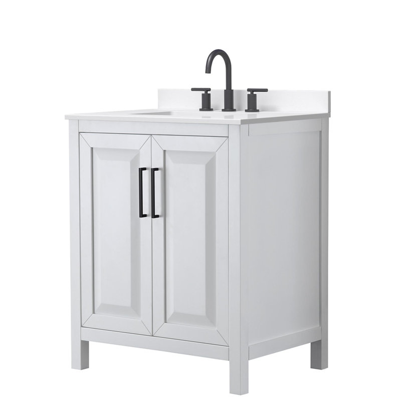 Daria 30'' W Vanity, White, Matte Black, Giotto Quartz