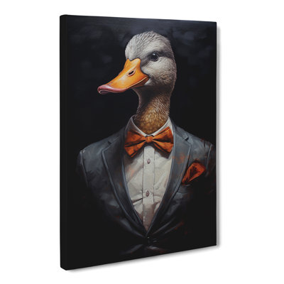 Duck in a Suit Painting - Wrapped Canvas